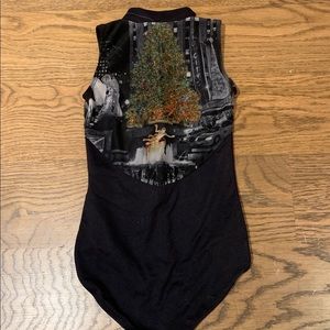 limited edition black capezio leotard w mesh back